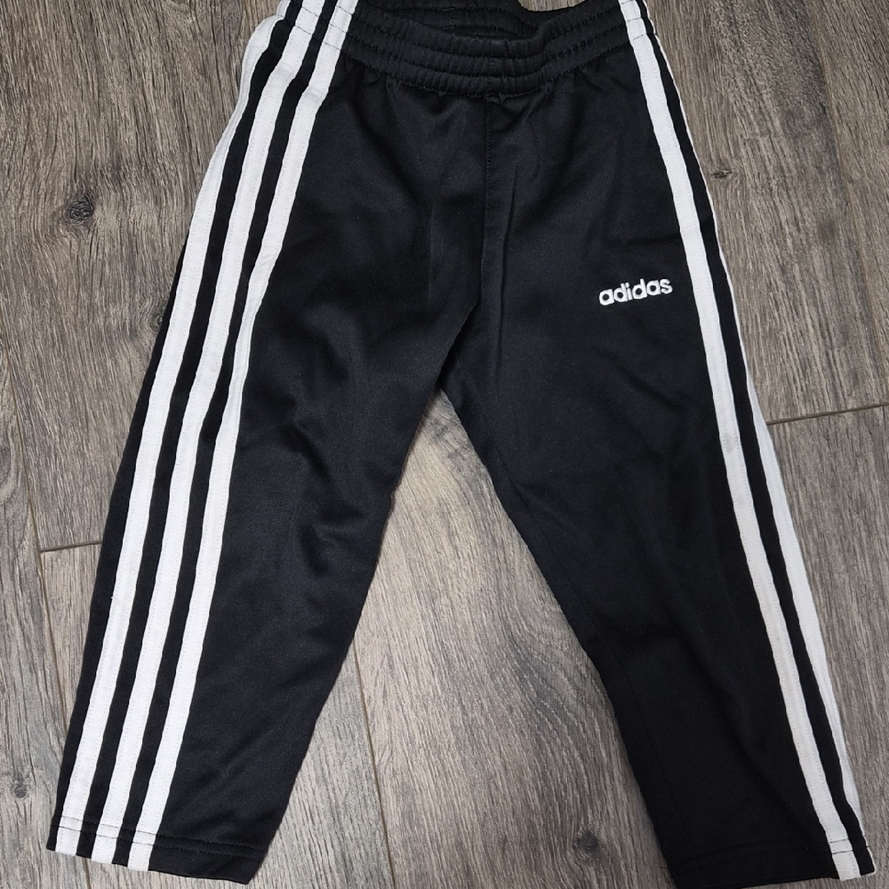 Adidas Kids Black Sweatpants with White Accents
